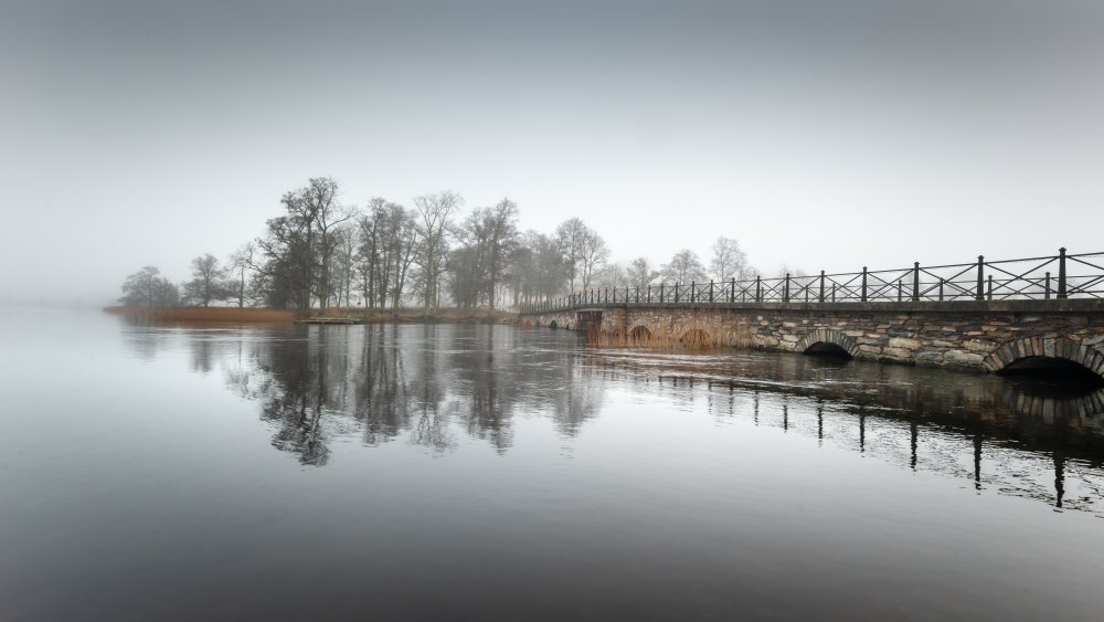 Misty Stone Bridge by Benny Pettersson — canvas wall art