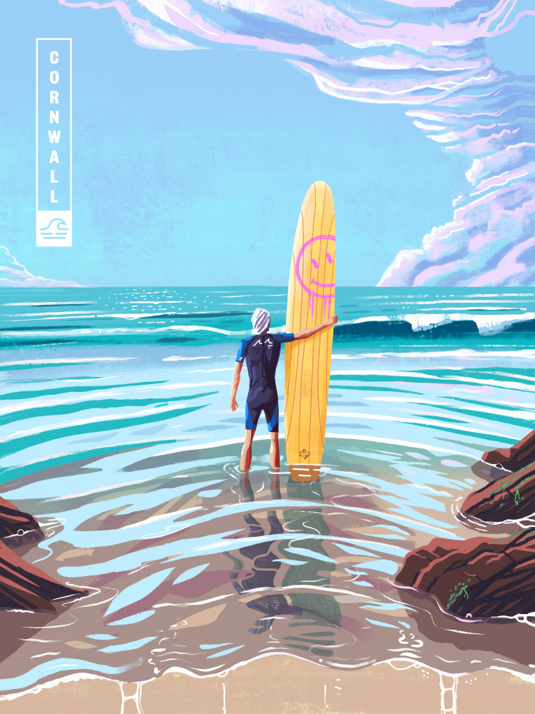 Cornwall Surf View by Mark Harrison — canvas wall art