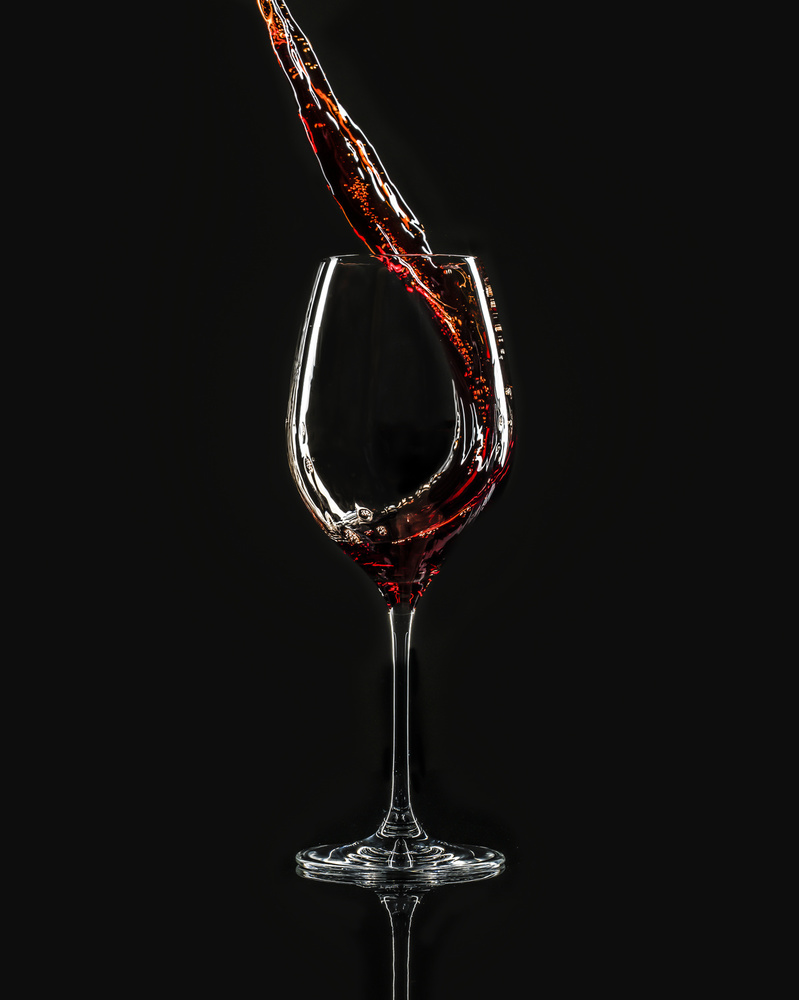 Dynamic Red Wine Pour by Jackson Carvalho — canvas wall art