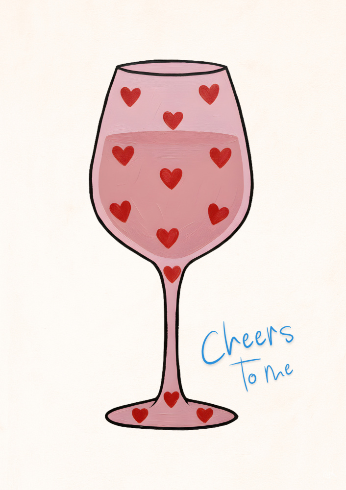 Cheers To Me Glass by Merel Takken — canvas wall art