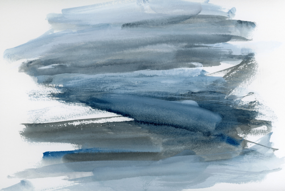 Blue Gray Brushstrokes by Teodora 'Teo' Guererra — canvas wall art