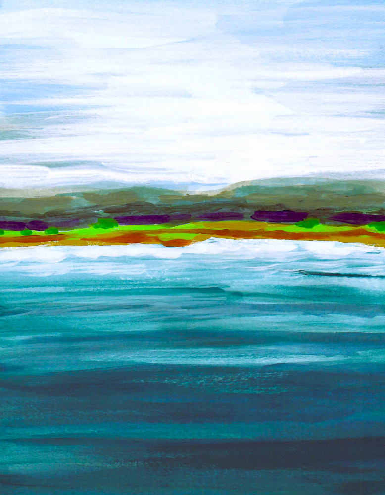 Vibrant Lake Horizon by Lori Ann Folz — canvas wall art