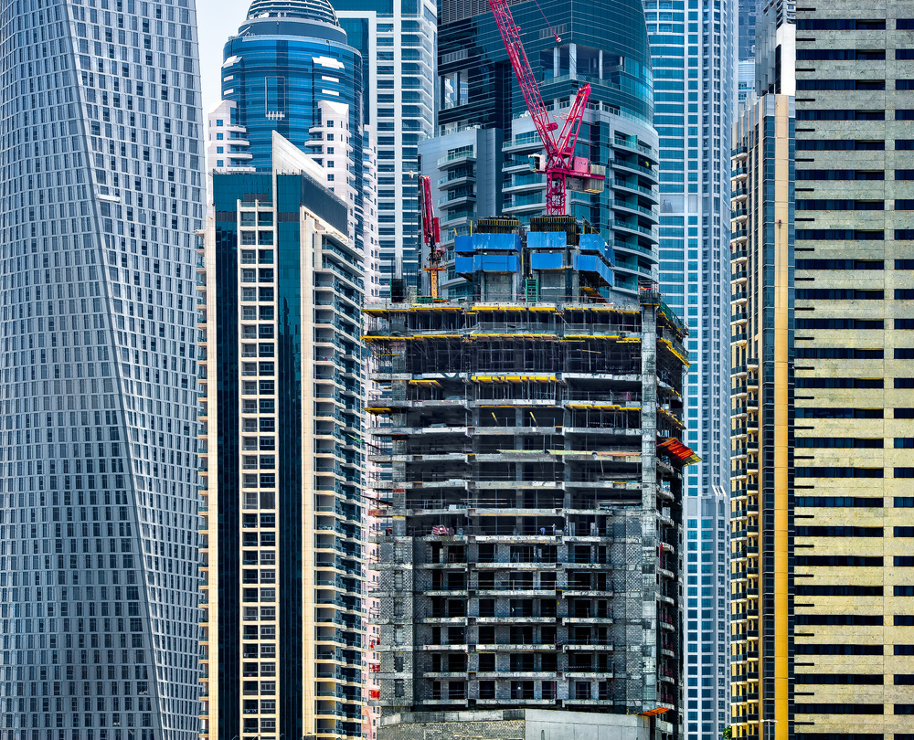 Modern Urban Construction by Wayne Pearson — canvas wall art