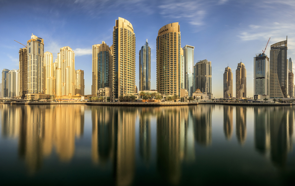 Dubai Marina Reflections by Mohammed Shamaa — canvas wall art