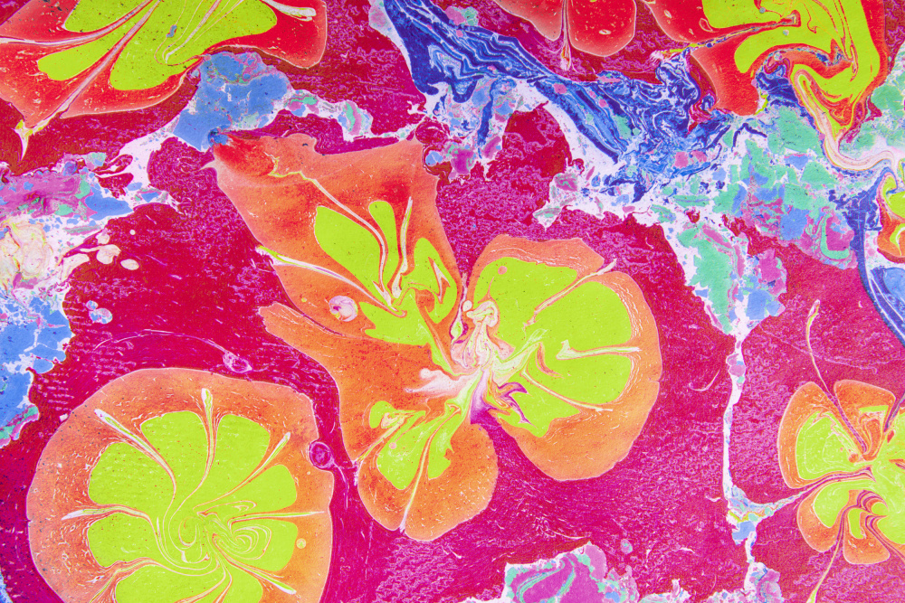 Vibrant Marbled Blooms by Julia Ramiro — canvas wall art