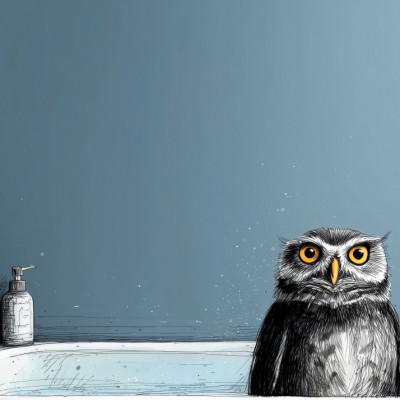 Owl In Bathtube 1