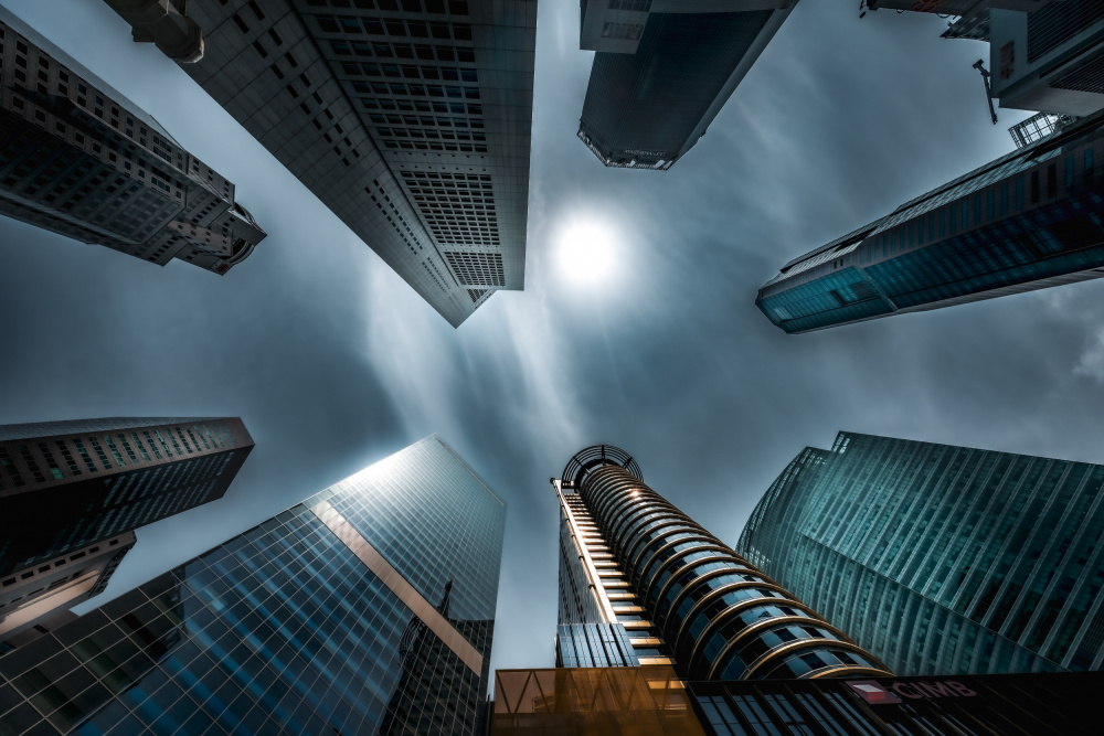 Sleek Cityscape Drama by R Suguri — canvas wall art