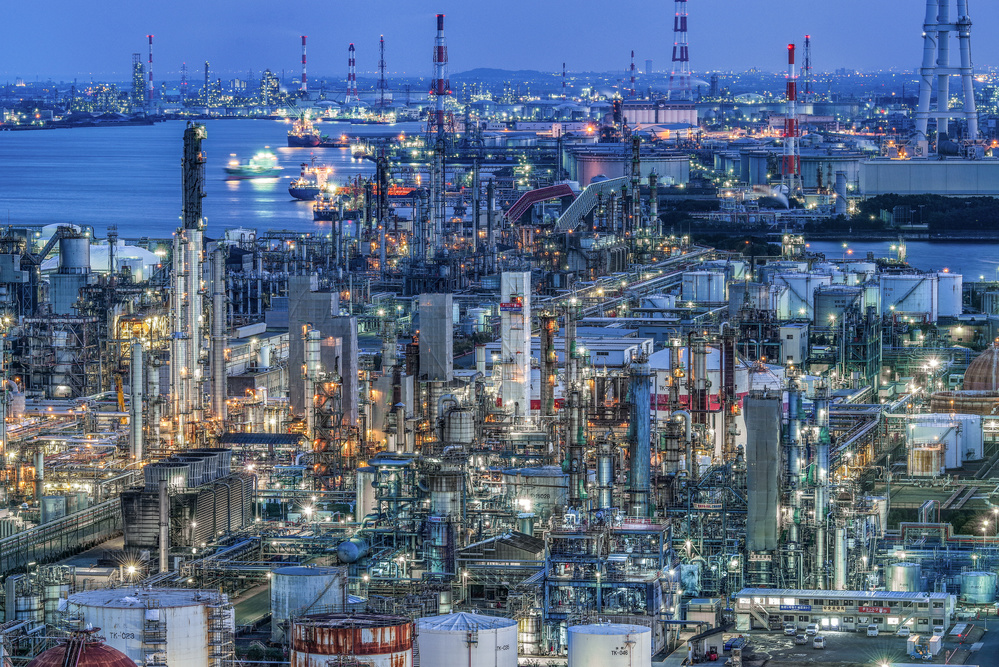 Industrial Night Glow by Kobayashi Tetsurou — canvas wall art