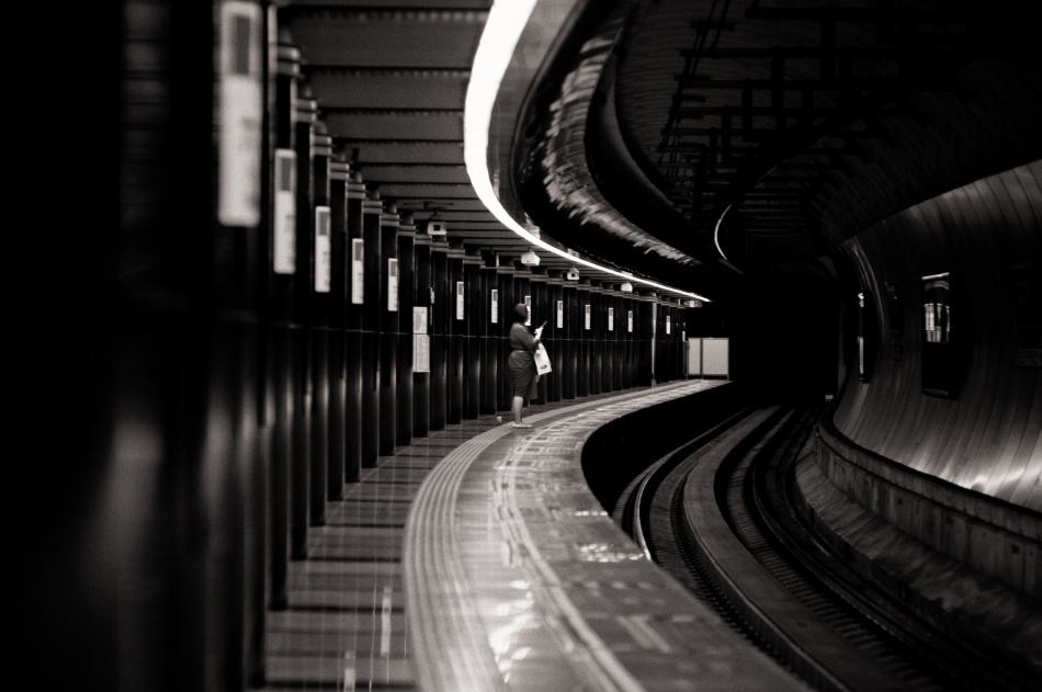 Subway Station Solitude by Kouji Tomihisa — canvas wall art