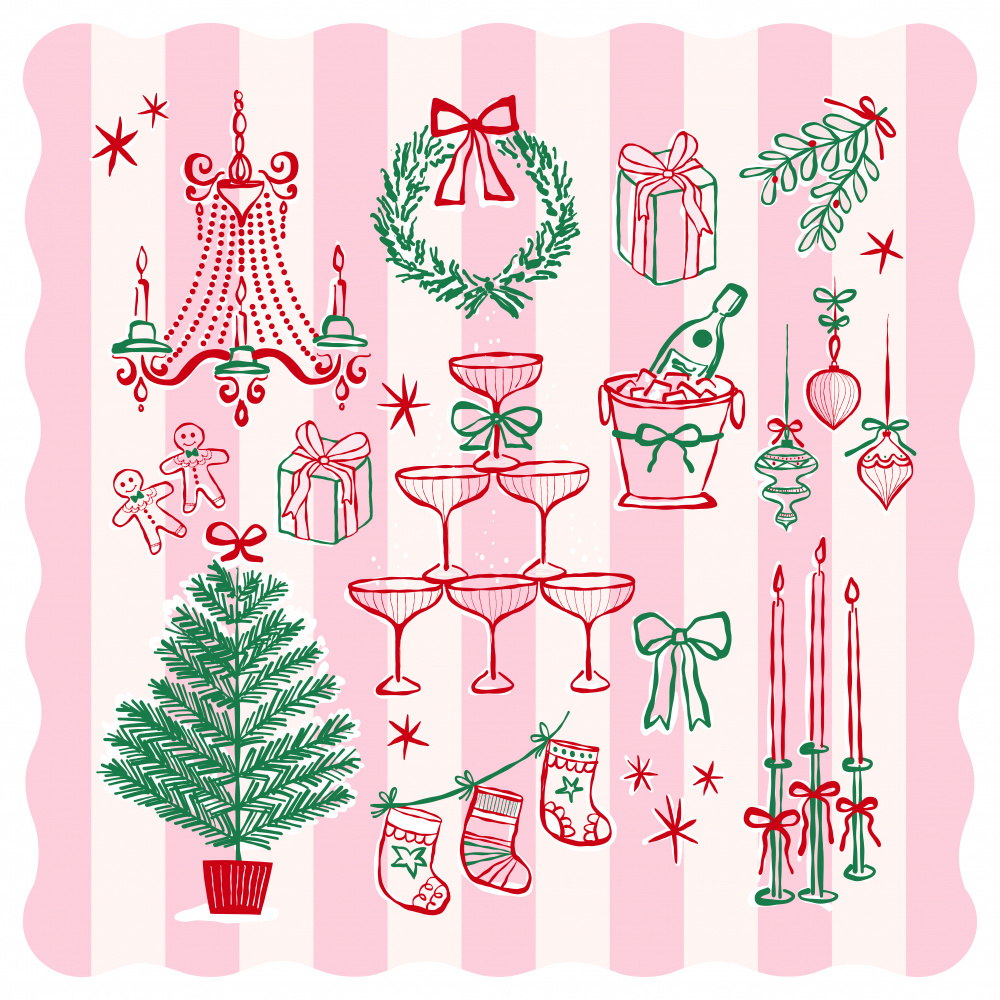 Vintage Christmas Party by Dominique Vari — canvas wall art