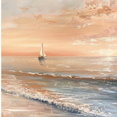 Serene Sunset Sailboat