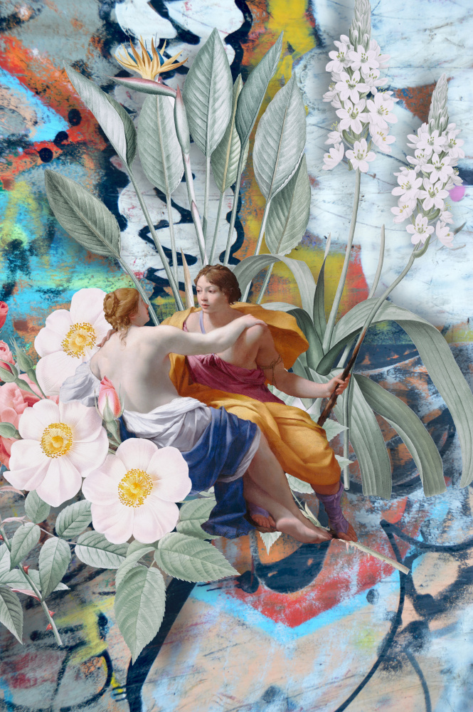 Classical Figures Urban Bloom by Marja van den Hurk — canvas wall art