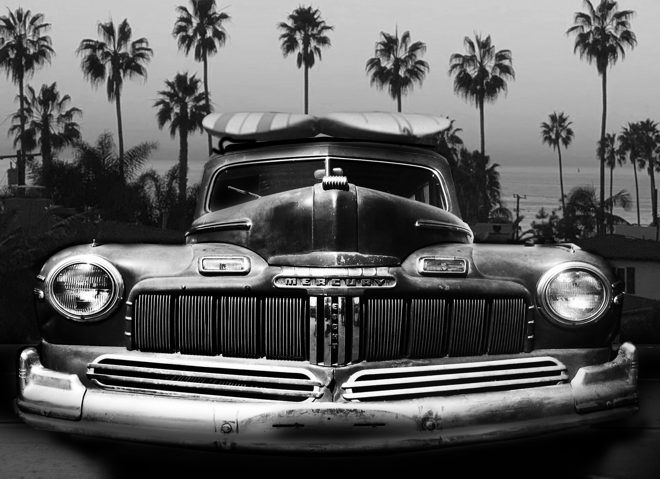 MERCURY TRUCK WITH SURFBOARDS