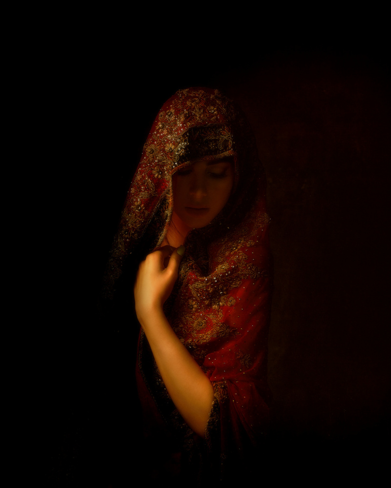 Elegant Red Veil by Mehdi Mokhtari — canvas wall art