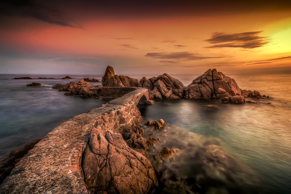 Stone Bridge Sunset by Roser Gimeno — canvas wall art