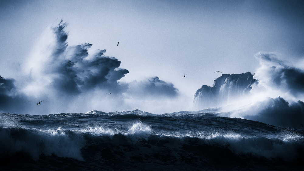Crashing Ocean Storm by Benjamine Hullot Scalvenzi — canvas wall art