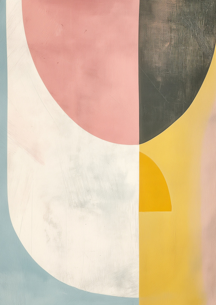 Abstract Color Blocks Curves by SHANDU — canvas wall art