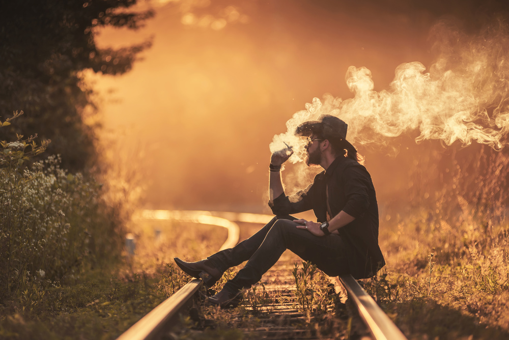 Contemplative Man Sunset by Amir Bajrich — canvas wall art