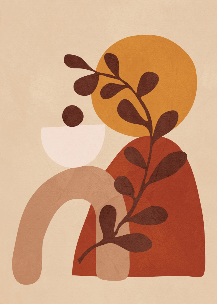 Boho Desert Plant Shapes by Flow Line — canvas wall art
