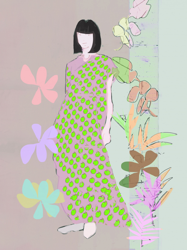 Floral Fashion Illustration by casa cartissi — canvas wall art