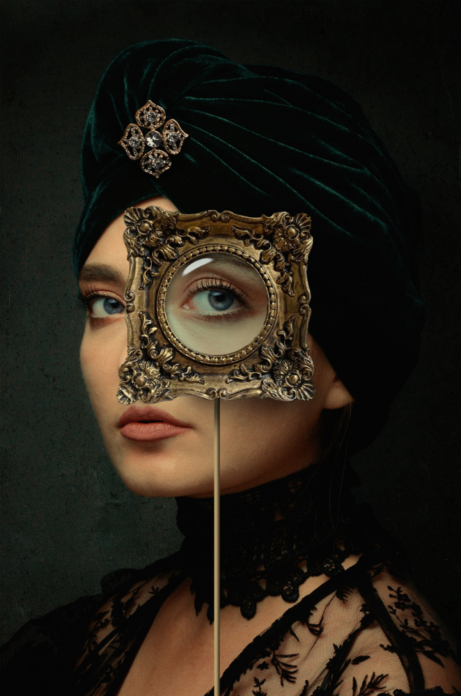 Mysterious Gaze Portrait by Paul Adrian Chis — canvas wall art