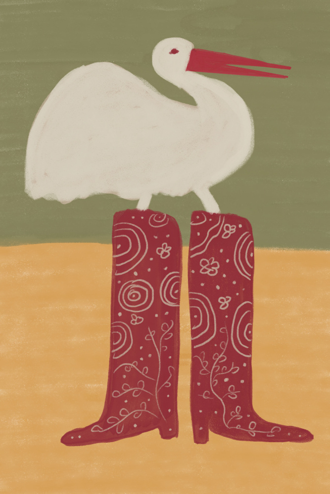 Bird in Red Boots by The Art Concept — canvas wall art