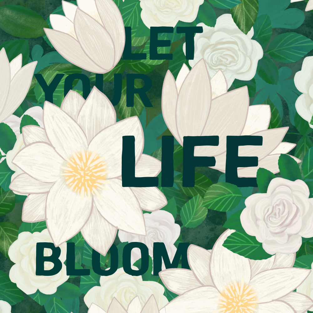 Let Your Life Bloom by EMELIEmaria — canvas wall art
