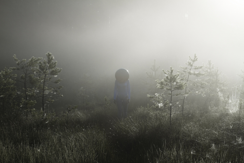 Solitary Figure Morning Mist by Leszek Paradowski — canvas wall art