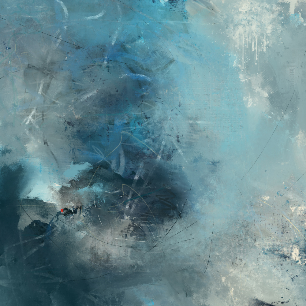 Abstract Ocean Blues by Laura H Gibson — canvas wall art