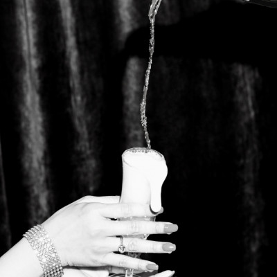 Champagne Hands Bw