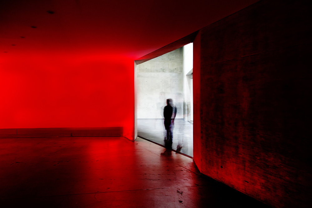 Blurred Figure Red Space by Franco Maffei — canvas wall art