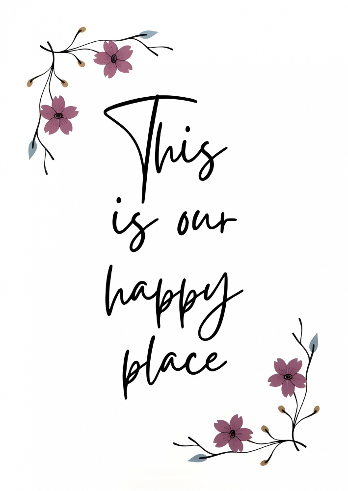 Our Happy Place Floral by Kristina N. - SoulArt Shop — canvas wall art