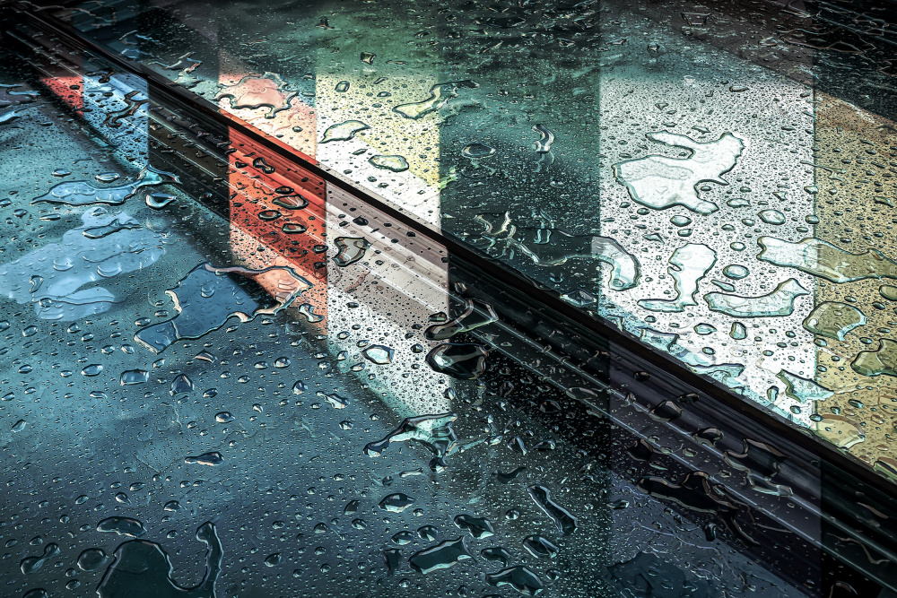 Striped Wet Window by Henk van Maastricht — canvas wall art
