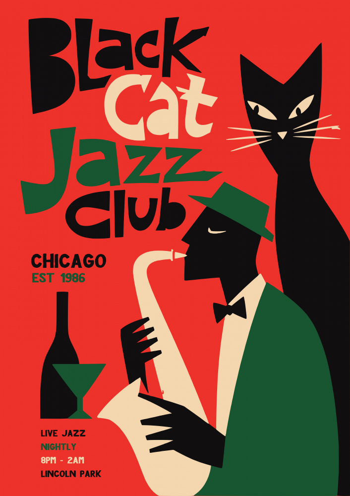 Retro Jazz Club by Patryk Krygowski — canvas wall art