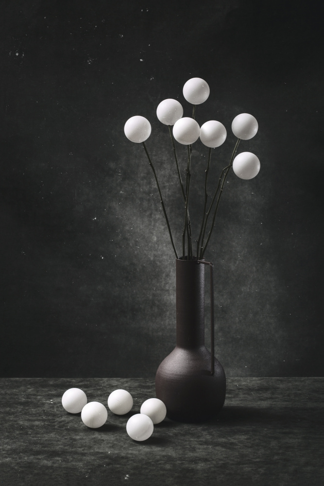 Minimalist White Spheres by Brig Barkow — canvas wall art
