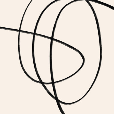 Minimalist Black Curves on Beige