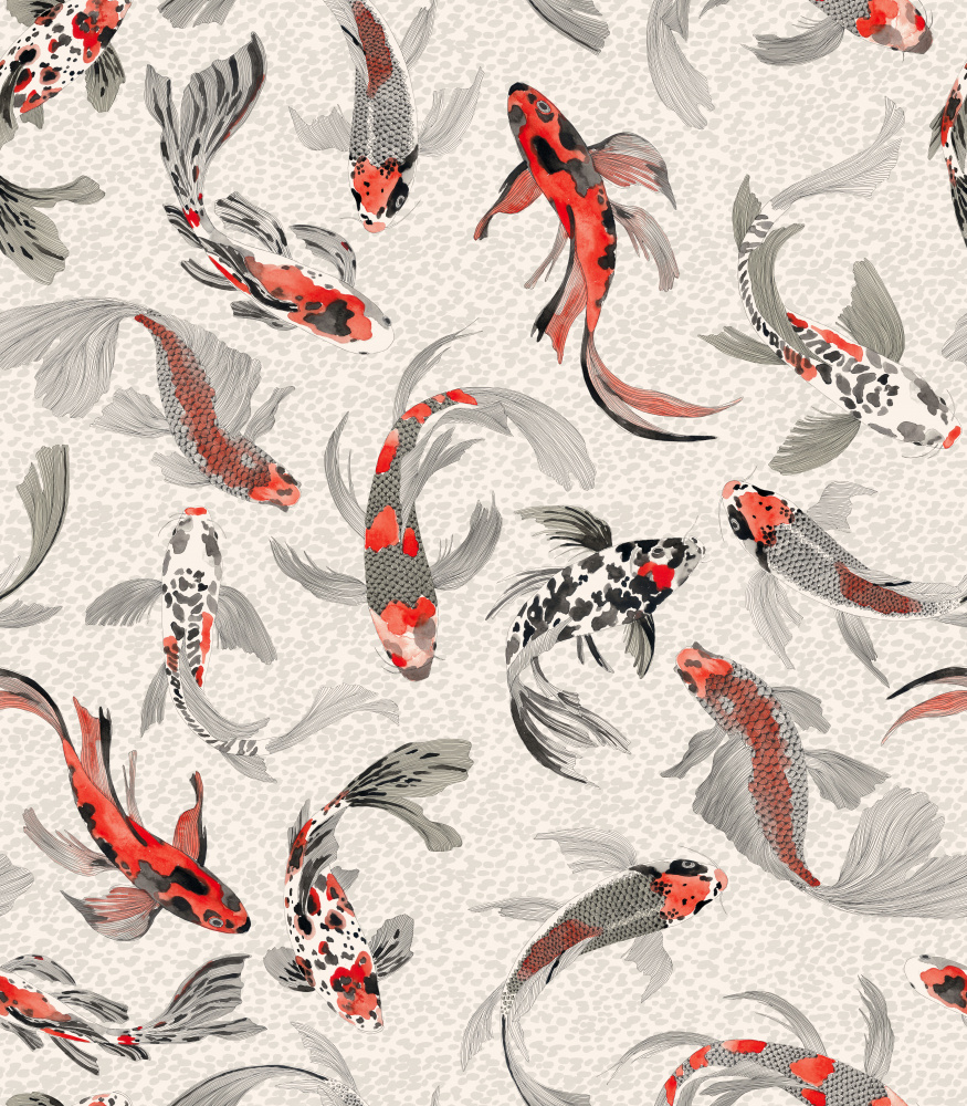 Elegant Koi Fish Flow by Hendon Lane — canvas wall art