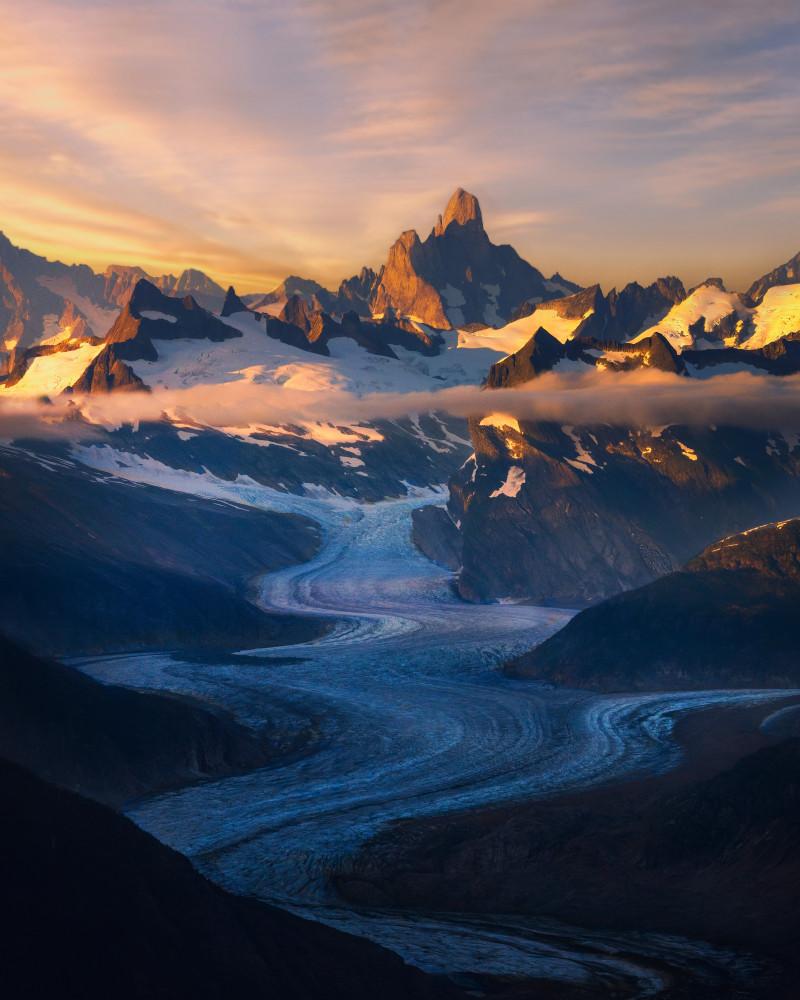 Majestic Alpine Sunrise by Leah Xu — canvas wall art