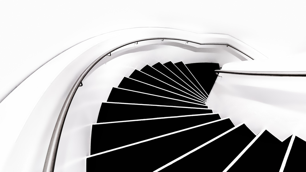 Elegant Spiral Staircase by Dennis Mohrmann — canvas wall art