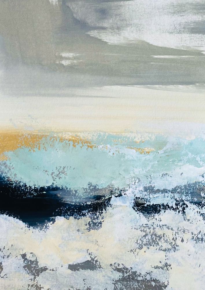 Golden Horizon Seascape by Breanna Megan Studio — canvas wall art