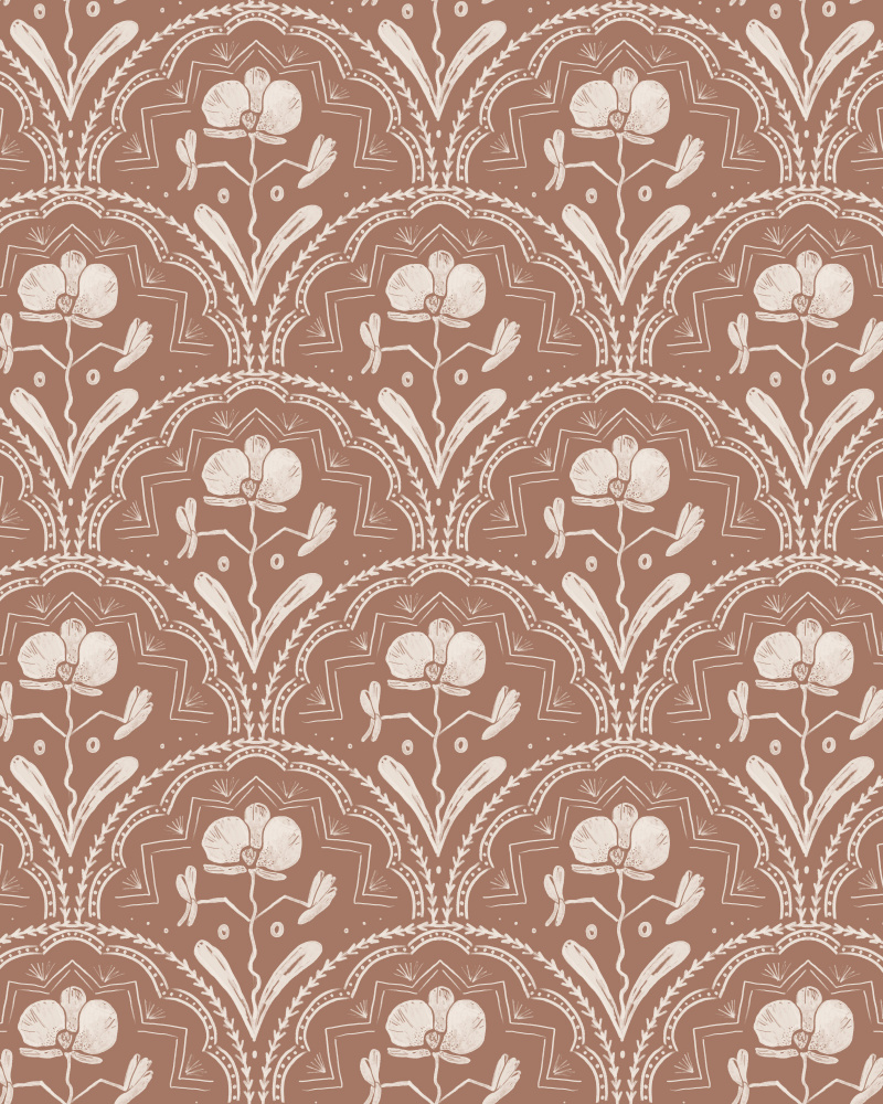 Boho Orchid Tiles Pattern by Anis Illustration — canvas wall art