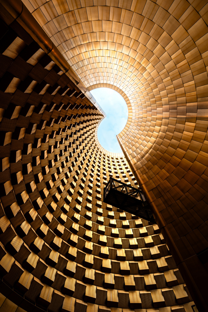 Golden Tunnel Perspective by Hervé Loire — canvas wall art
