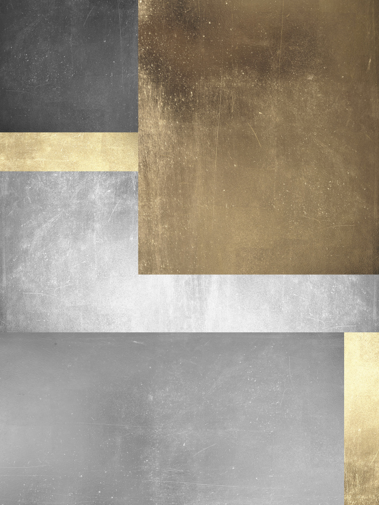 Metallic Gold Silver Abstract by Vitor Costa — canvas wall art