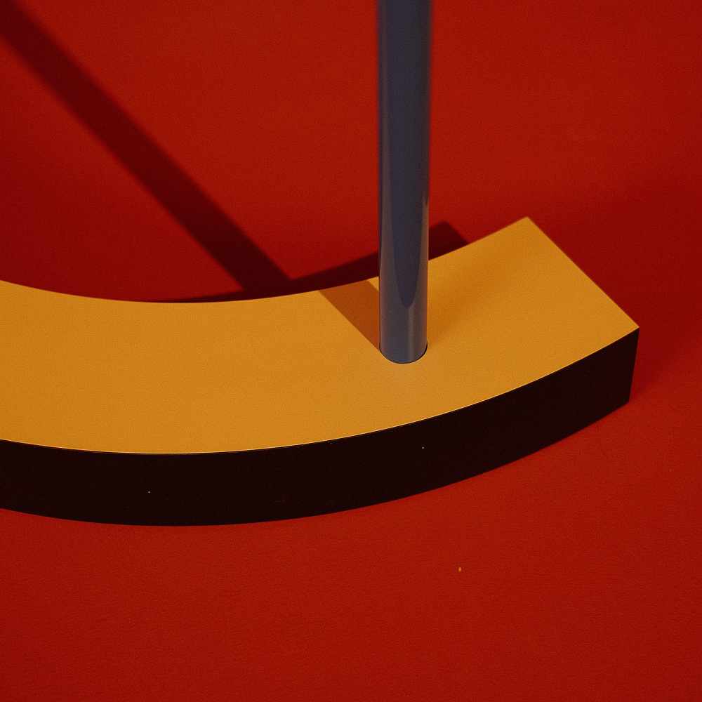 Blue Pole Orange Curve by Xiaopeng Guan — canvas wall art