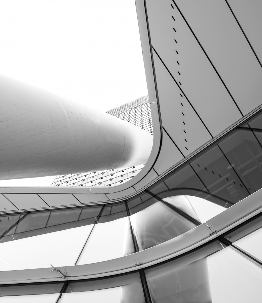 Sleek Architectural Forms by Ann Cornelis — canvas wall art