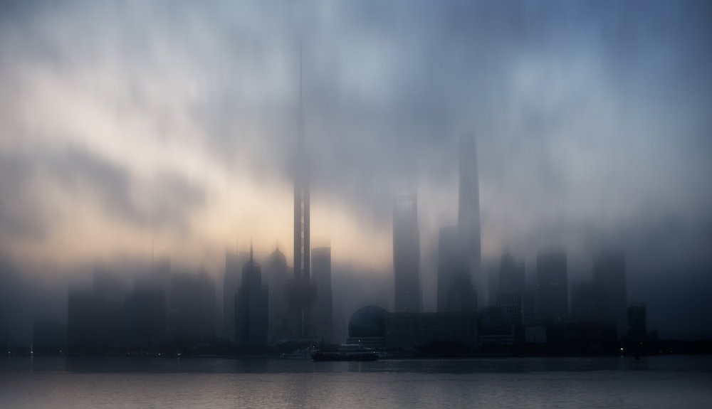 Mysterious City Skyline by Fabrizio Massetti — canvas wall art