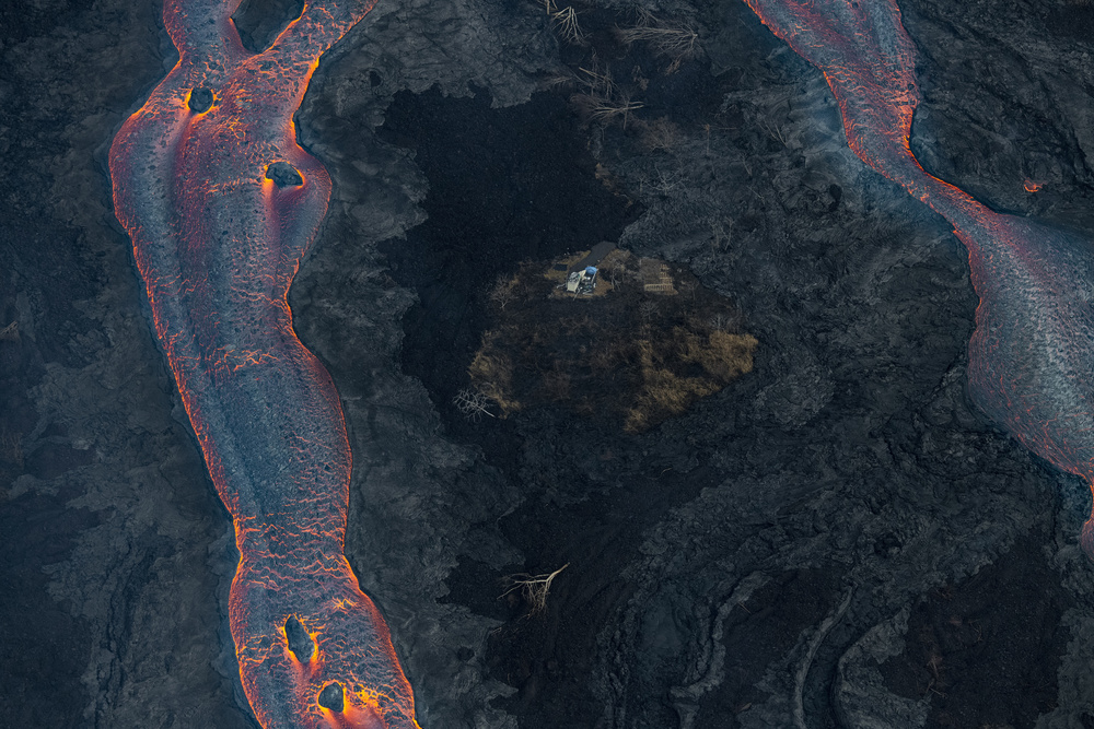 Aerial Lava Flow by Bjoern Alicke — canvas wall art