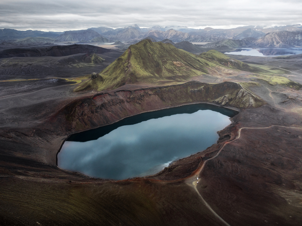 Dramatic Volcanic Lake by Clara Gamito — canvas wall art