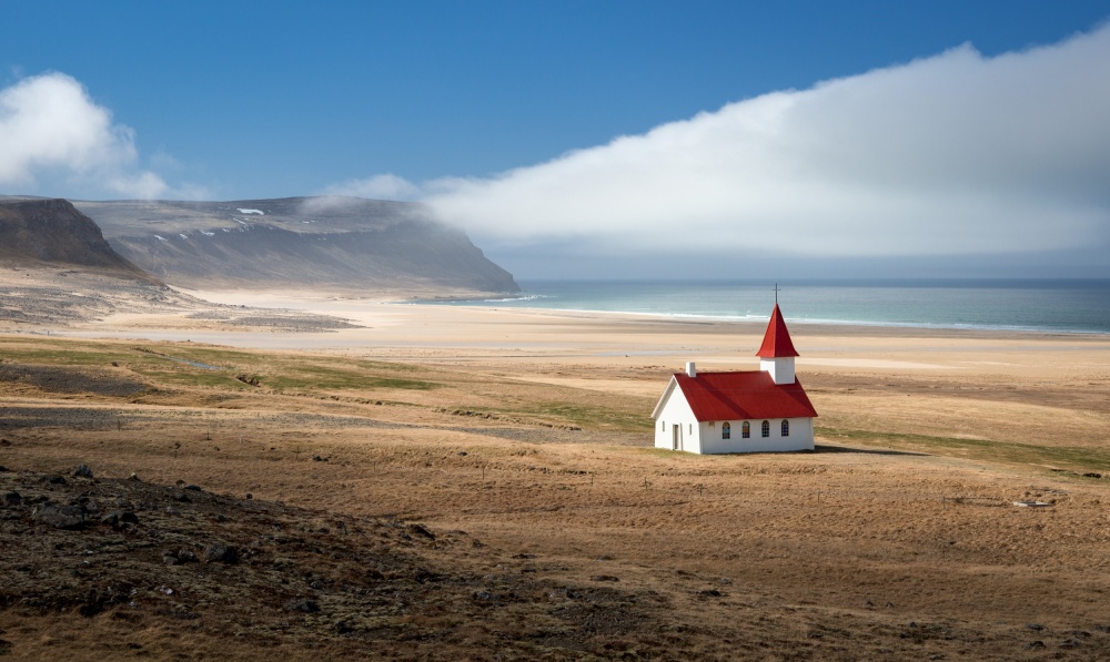Remote Beach Church by Kirill Trubitsyn — canvas wall art
