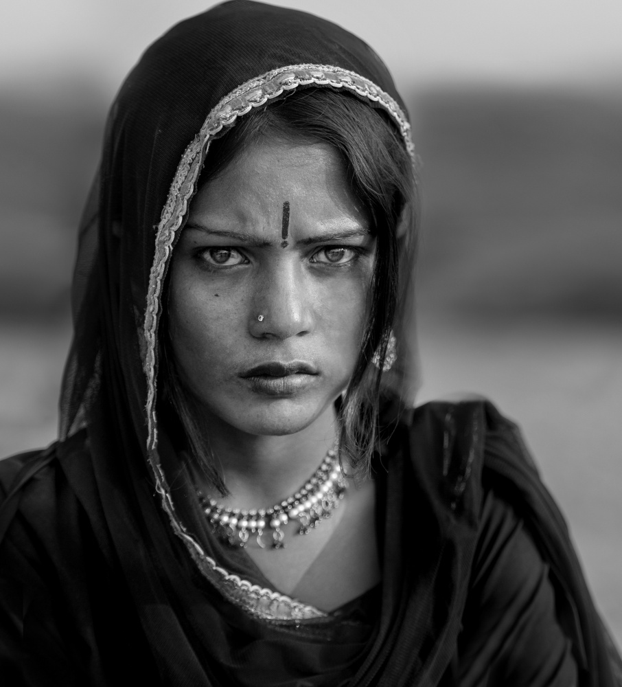 Intense Indian Gaze by Rana Jabeen — canvas wall art